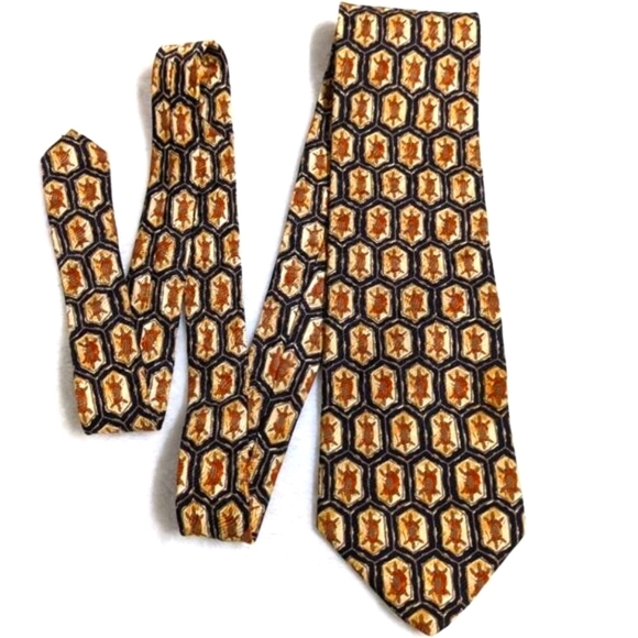 Vintage Men's 100% Silk Tie Abstract Print - By KASPER - Picture 2 of 15